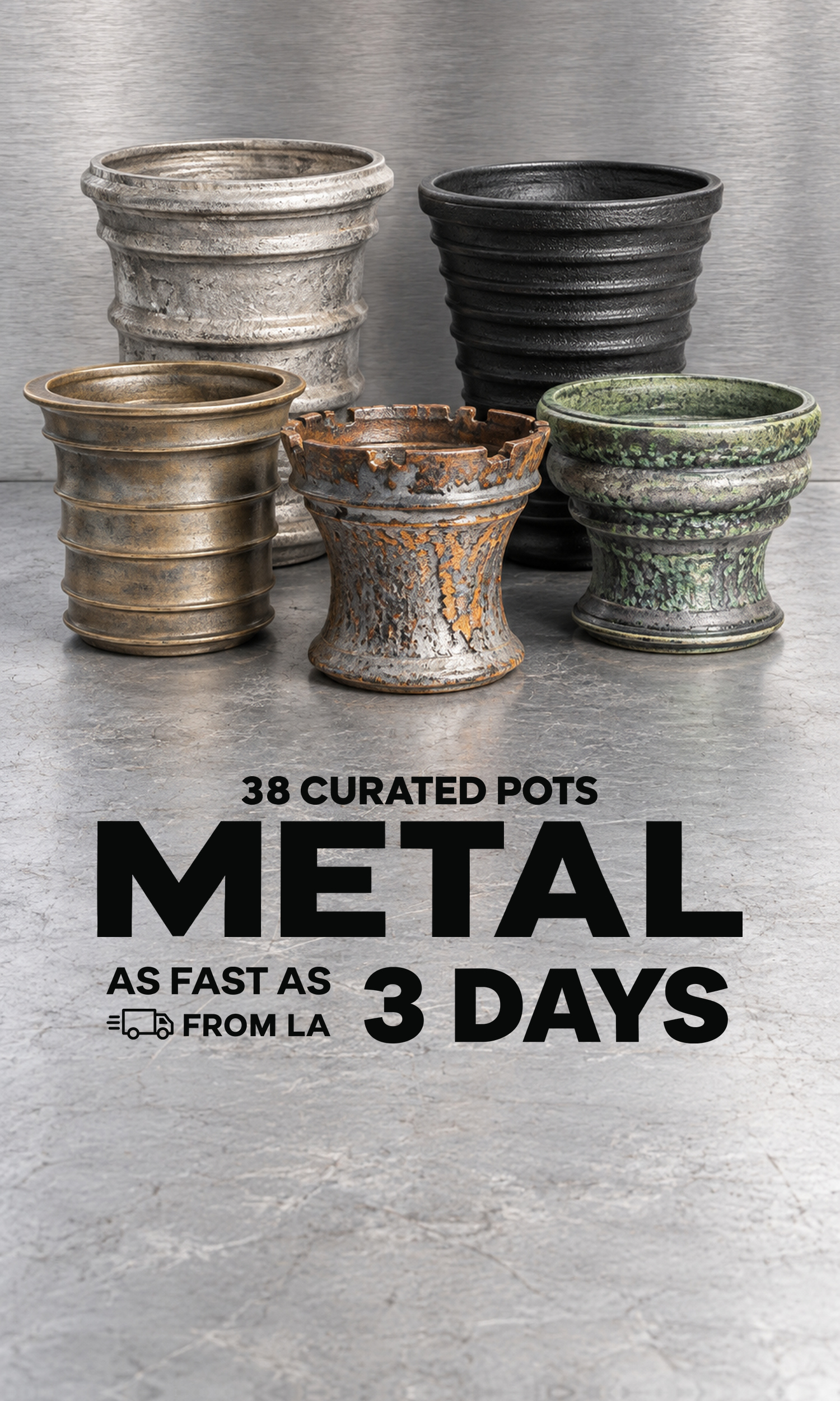 Metal handmade pot collection