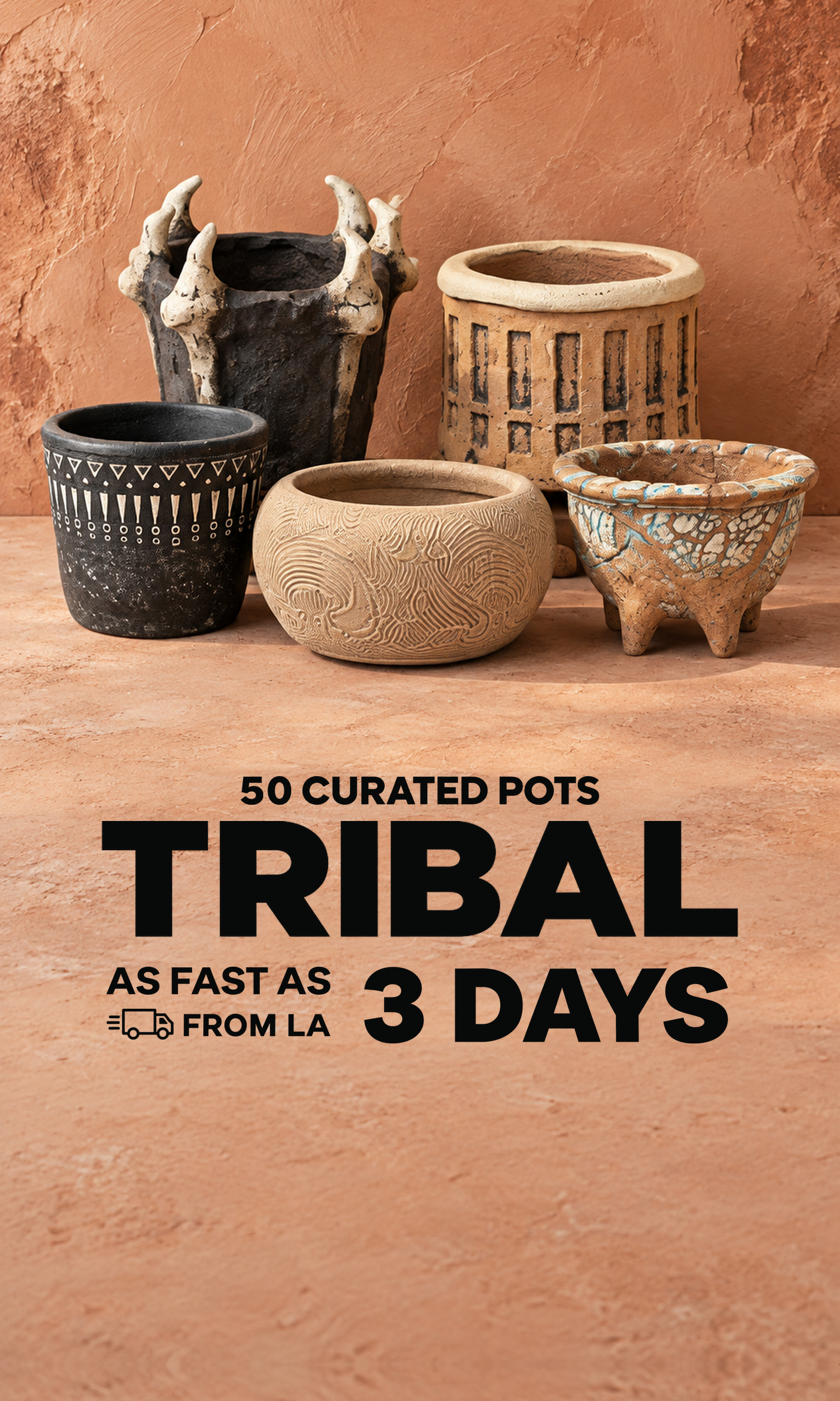 Tribal handmade pot collection