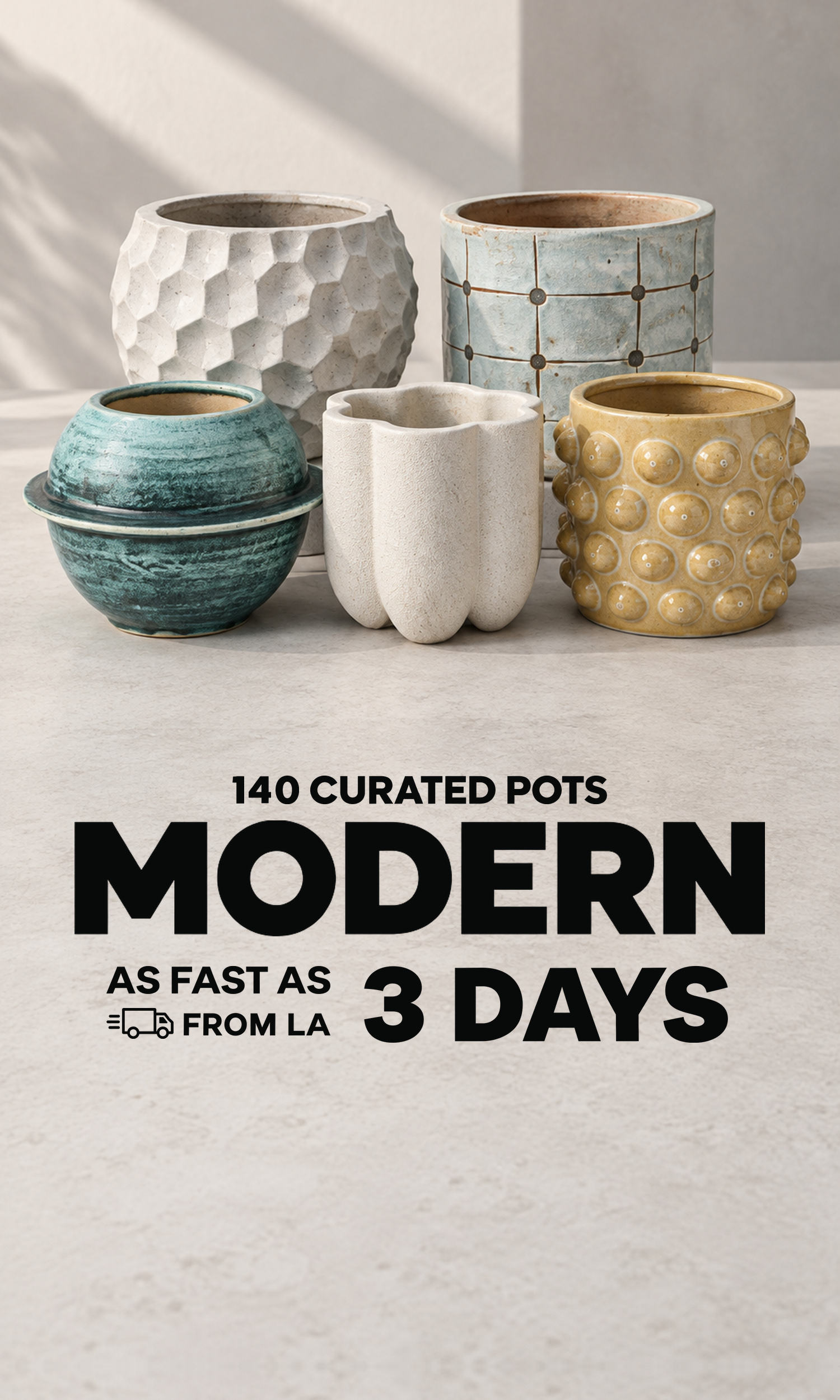 Modern handmade pot collection